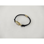 Louis Vuitton Bracelet LV Padlock Gold Black Leather Metal — view 3
