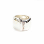 Chanel Vintage Logo Ring SV 925 Silver Size 10 Weight 18 g — view 3