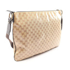Gucci Shoulder Bag GG Crystal Beige Canvas Leather — view 2