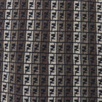Fendi Wool FF Logo Micro Zucca Pattern Knit Scarf Brown — view 4