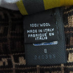 Fendi Wool FF Logo Micro Zucca Pattern Knit Scarf Brown — view 6