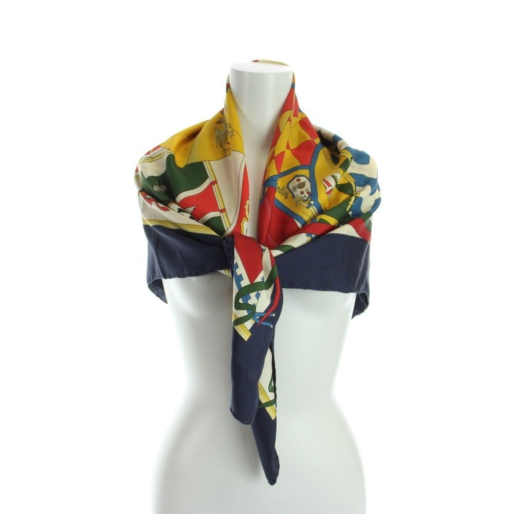 Gucci Large Scarf Shawl Logo All Over Pattern Multicolor
