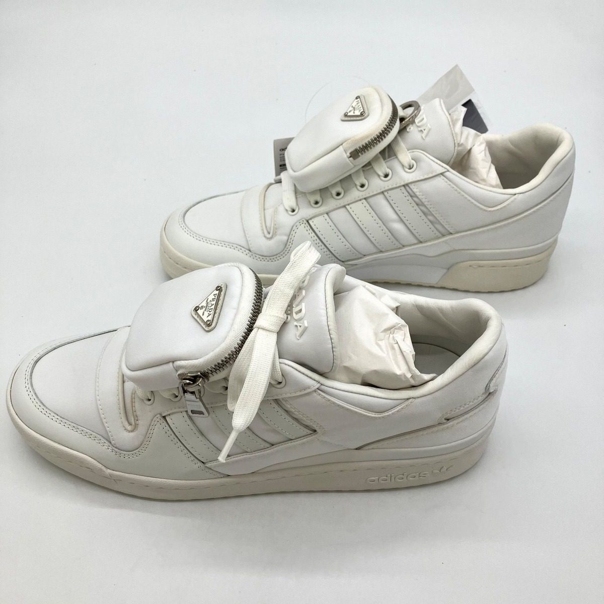 Prada 742 Re-Nylon Adidas Forum Low White Management Tkt Sneaker — view 4