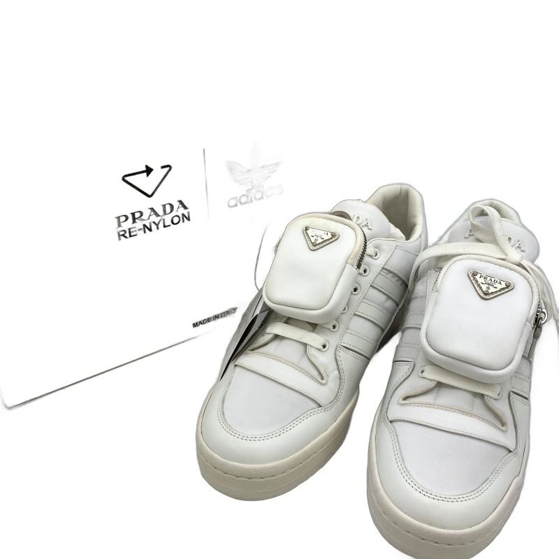 Prada 742 Re-Nylon Adidas Forum Low White Management Tkt Sneaker