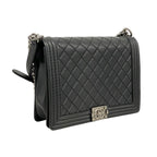 Chanel Shoulder Bag Boy Lambskin Black Silver — view 2