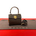 Celine Vintage Macadam Blason Ring Hardware Leather 2-Way Mini Handbag