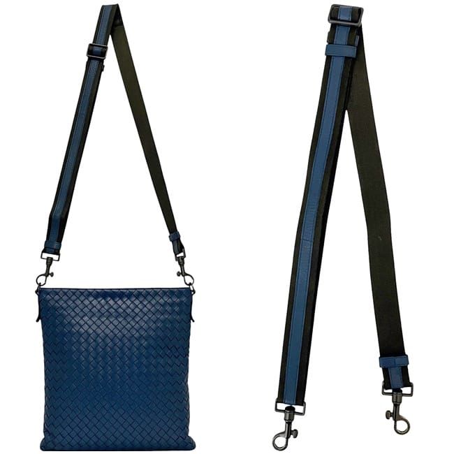 Bottega Veneta Shoulder Bag Blue Intrecciato Leather — view 3