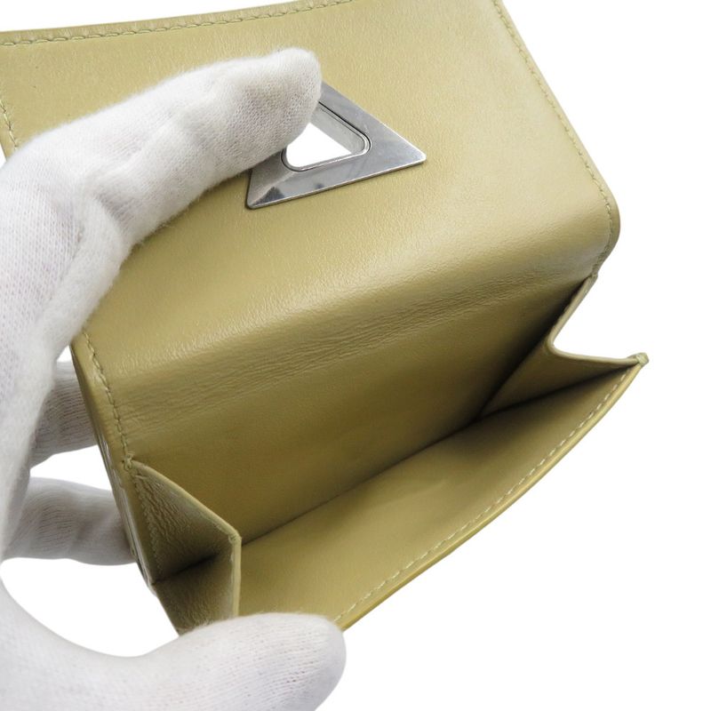Bottega Veneta Triangle Tiny Wallet Calfskin Gold Hardware Silver — view 4