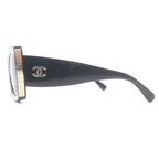 Chanel CC Logo Rectangle Shape Eyewear Sunglasses Book Gold — view 4