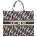 Christian Dior Book Tote Large Oblique M1286 Zritx Canvas Navy Bag 0095
