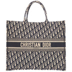 Christian Dior Book Tote Large Oblique M1286 Zritx Canvas Navy Bag 0095