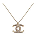 Chanel Coco Mark Necklace Metal Crystal Gold