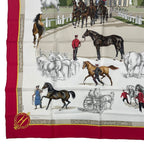 Hermes Scarf Silk Carre 90 les Haras Nationaux National Stallion Farm Red — view 4