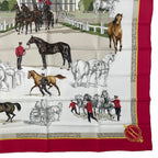 Hermes Scarf Silk Carre 90 les Haras Nationaux National Stallion Farm Red — view 5