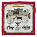 Hermes Scarf Silk Carre 90 les Haras Nationaux National Stallion Farm Red