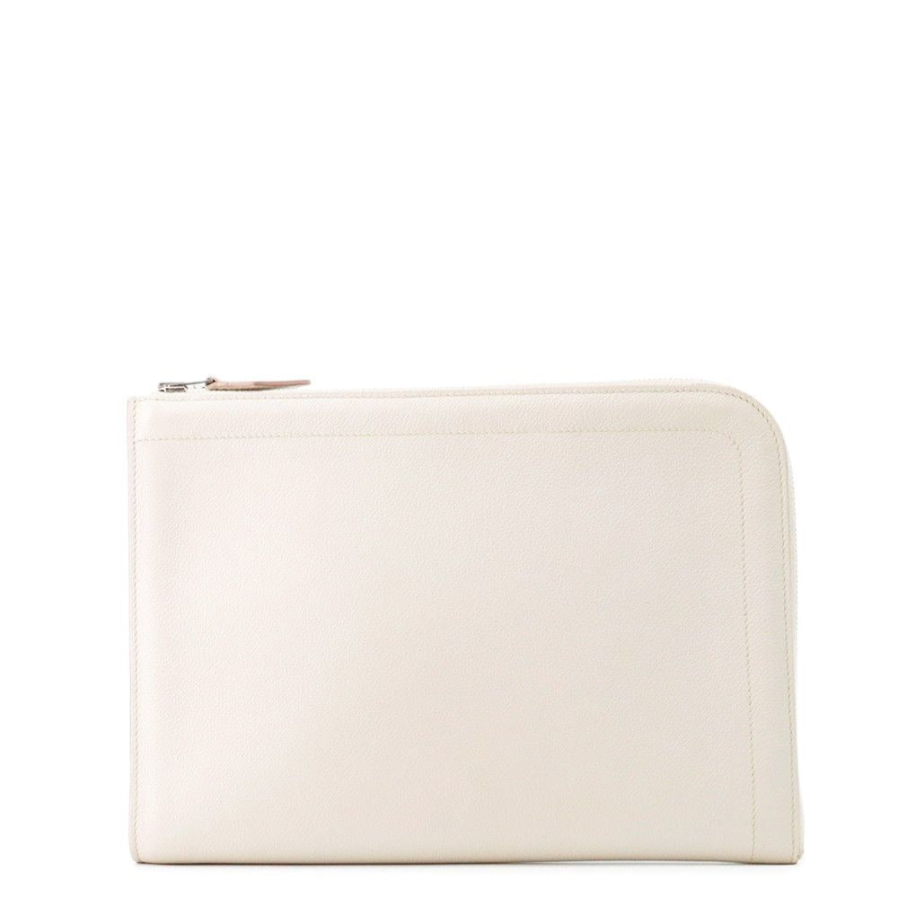 Hermes Clutch Zip Tablet Beton Silver Color Second
