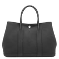 Hermes Tote Bag Garden Party TPM 30 Black Silver Oarleather