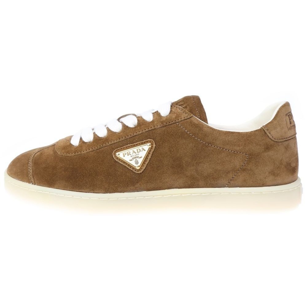 Prada Lane Suede Low Cut Sneakers Brown