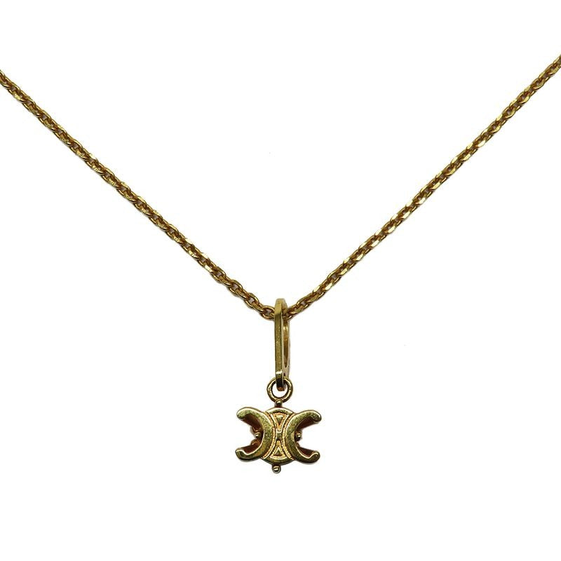 Celine Triomphe Solitaire Necklace Gold Finish Brass Accessory