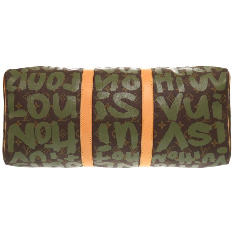 Louis Vuitton Keepall 50 Monogram Graffiti Khaki Boston Bag 0750 — view 3