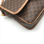 Celine Macadam Circle Logo Leather Gold Vintage Shoulder Bag Brown — view 5