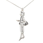 Chanel Mademoiselle Necklace Silver Black Metal