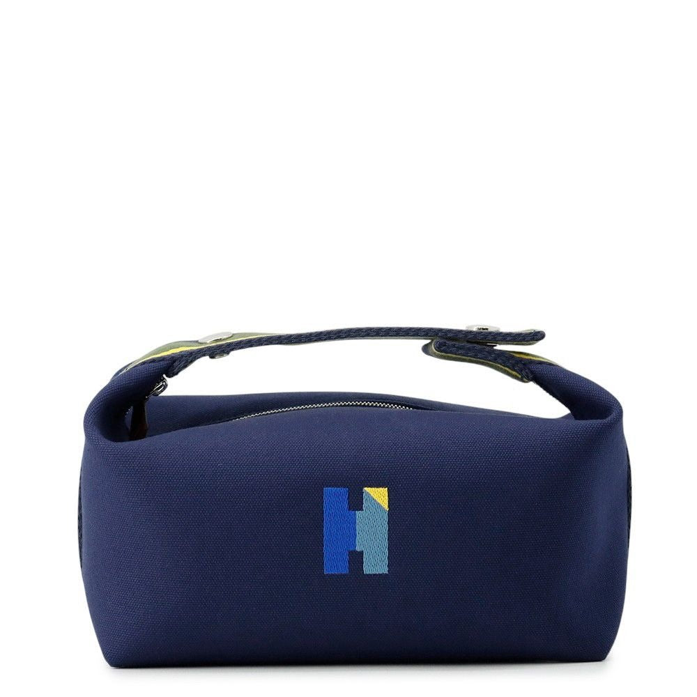 Hermes Pouch Bric-a-Brac PM Pavillon Marine Silver Canvas