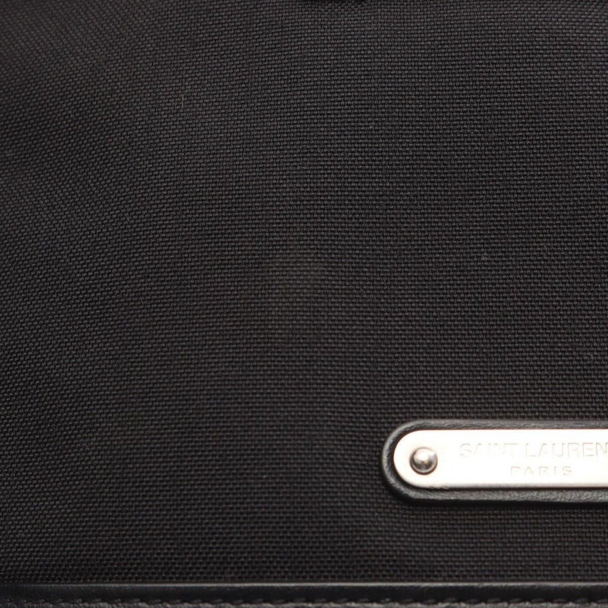 Saint Laurent Paris Shoulder Bag Rivington Black Canvas Leather — view 8