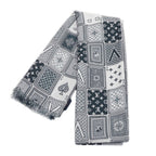 Louis Vuitton Etole Gang Ring Scarf Cotton Silk Navy White Shawl