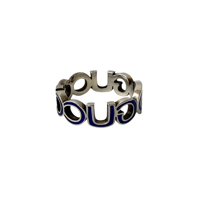 Gucci Interlocking G Enamel Ring Silver 925 No 24 Accessory — view 7
