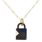 Hermes Amulet Cadenas GM Buffalo Horn Lacquer Brown Necklace 1757 — view 2