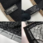 Chanel Coco Mark Travel Set Blanket Eye Mask Black Gray Wool Silk — view 4