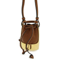 Loewe Balloon Necklace Pendant Motif Mini Bag Drawstring Leather Brown Gold