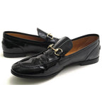 Gucci Bit Loafers Shoes Women Enamel Patent Leather Black Bnc00 — view 3