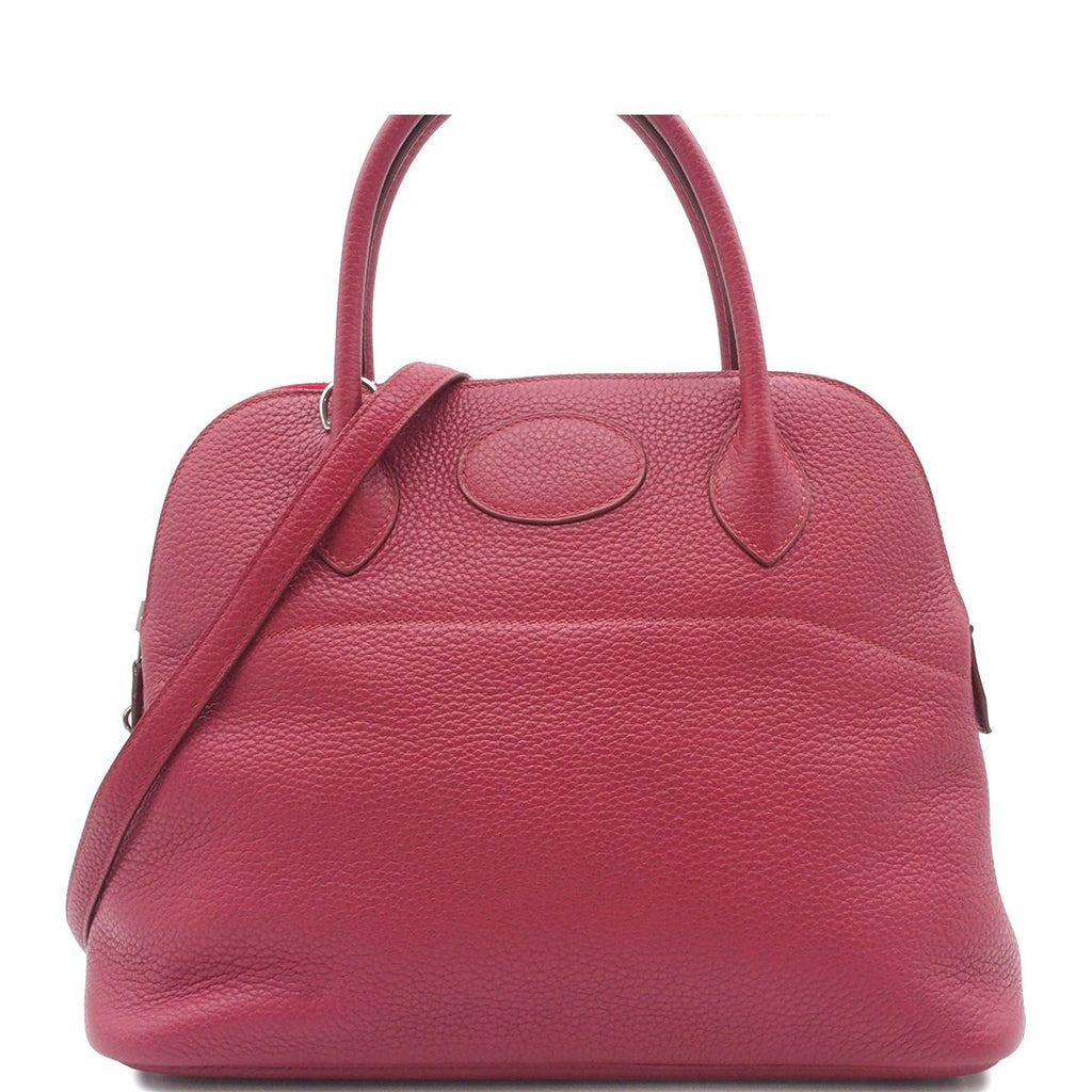 Hermes Bolide 31 Ruby Silver Taurillon Clemence 2-Way Shoulder Bag