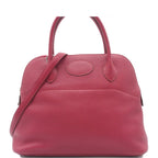 Hermes Bolide 31 Ruby Silver Taurillon Clemence 2-Way Shoulder Bag