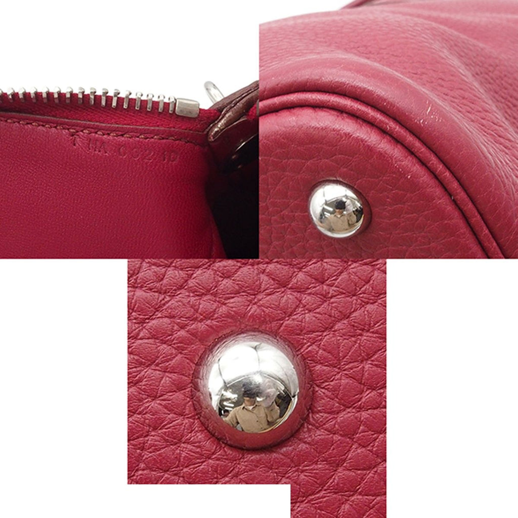 Hermes Bolide 31 Ruby Silver Taurillon Clemence 2-Way Shoulder Bag — view 7