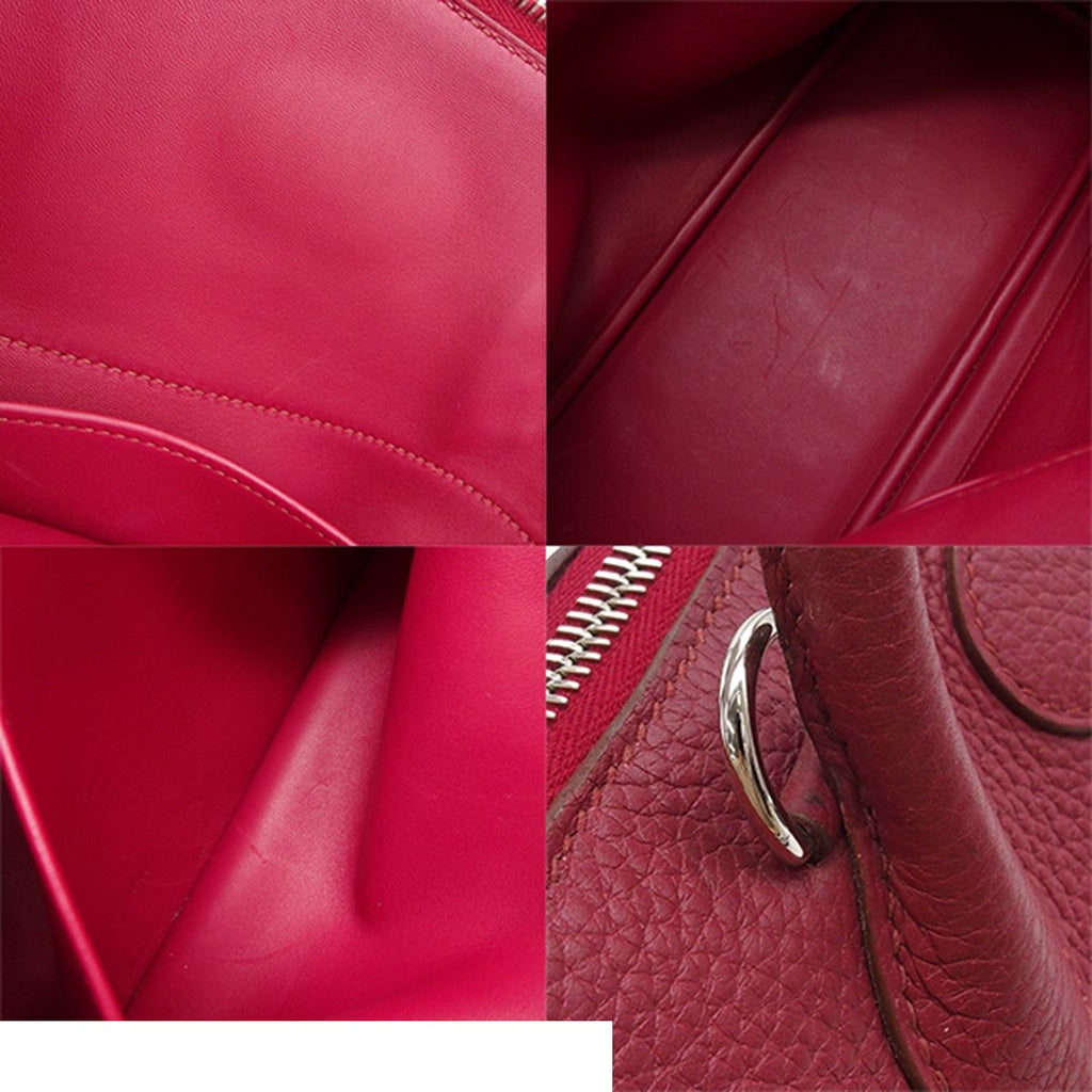 Hermes Bolide 31 Ruby Silver Taurillon Clemence 2-Way Shoulder Bag — view 8