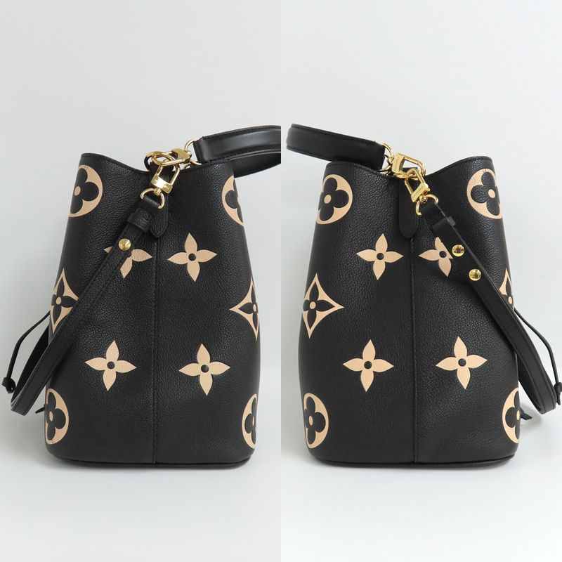 Louis Vuitton Neo Noe MM Bicolor Monogram Empreinte Black Handbag — view 6