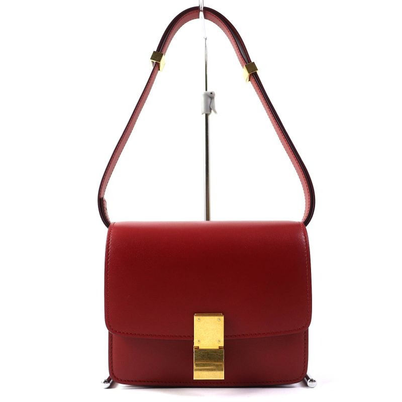 Celine dls Classic Box Small Leather Shoulder Bag Red