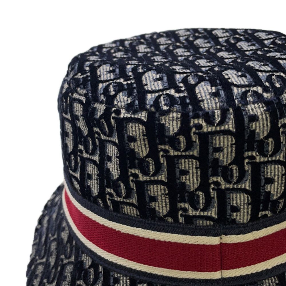 Dior Hat Oblique Trotter Velour 58 Navy Red — view 7