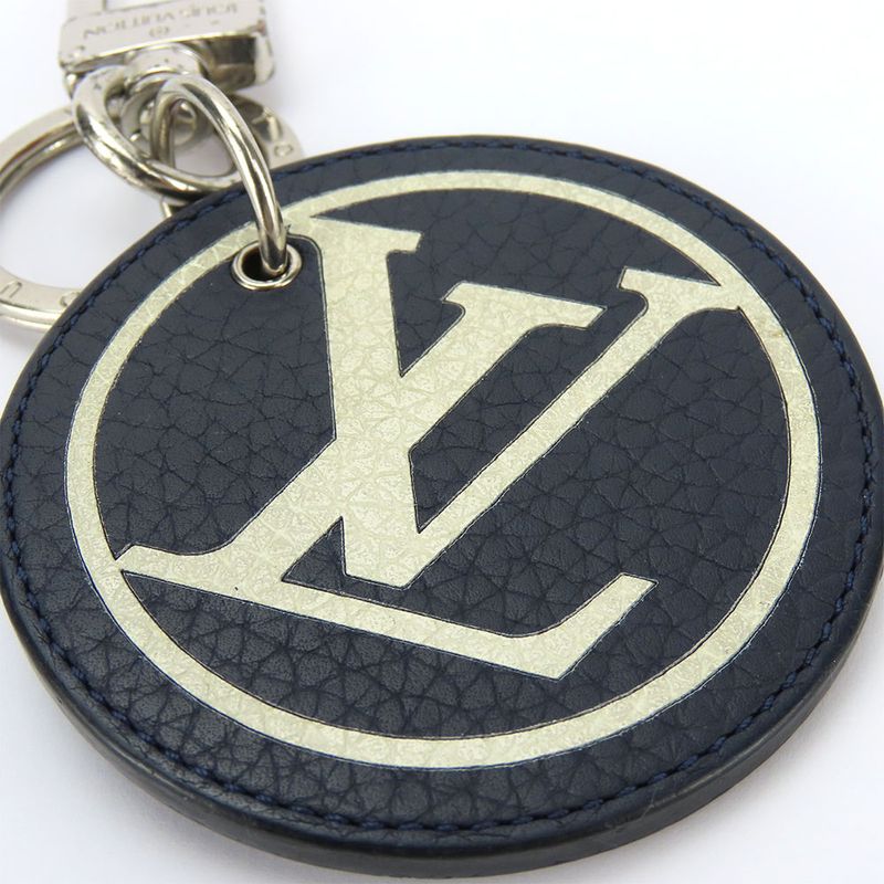Louis Vuitton Key Holder Porte Cles Mp2082 Taurillon Initiative Leather Navy — view 3