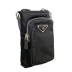 Prada Shoulder Bag Tessuto Nylon Black Silver — view 2