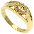 Dior Logo Diamond Ring 18K Yellow Gold