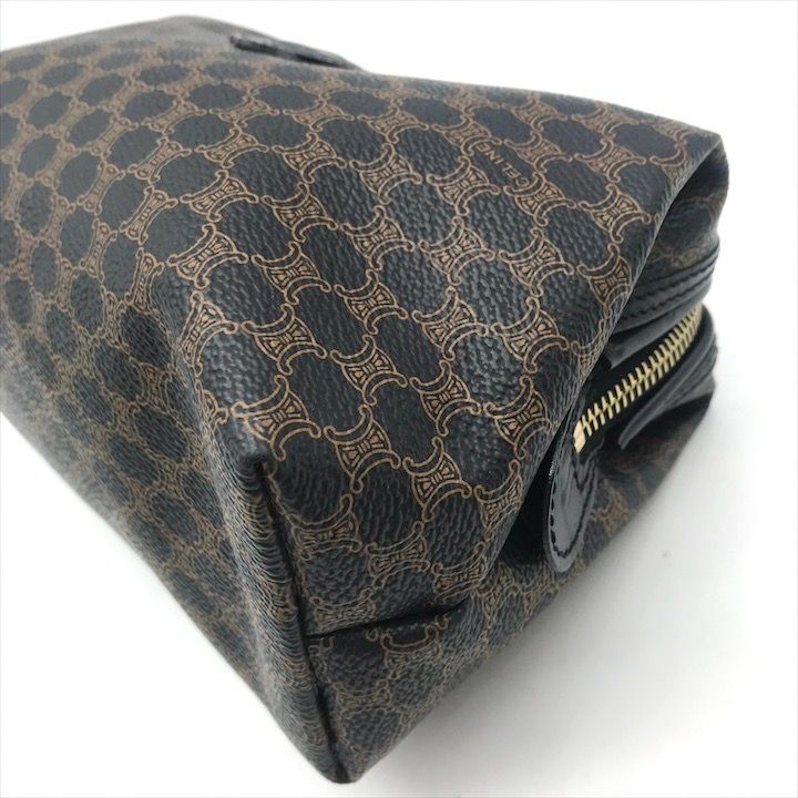 Celine Black Macadam Triomphe Leather Second Pouch Case Brown — view 4