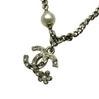 Chanel Bracelet C21 B Coco Mark Accessories Jewelry Faux Pearl Rhinestone Silver — view 5