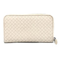 Bottega Veneta Long Wallet Intrecciato Leather White