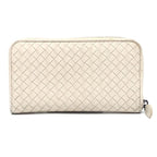 Bottega Veneta Long Wallet Intrecciato Leather White