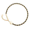 Chanel Chain Belt CC Logo Leather Metal Black