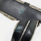 Gucci GG Supreme 2way Briefcase Bag Beige Black Leather — view 2